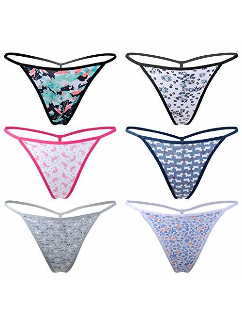 Closecret Lingerie Women Low Rise T-String Multi Pack Vary Color T-Back Thong Panties