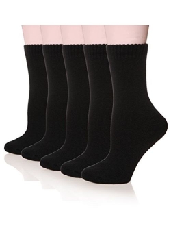 Womens Wool Socks Super Thick Heavy Thermal Fuzzy Winter Warm Crew Cold Weather Casual Socks 5 Pairs