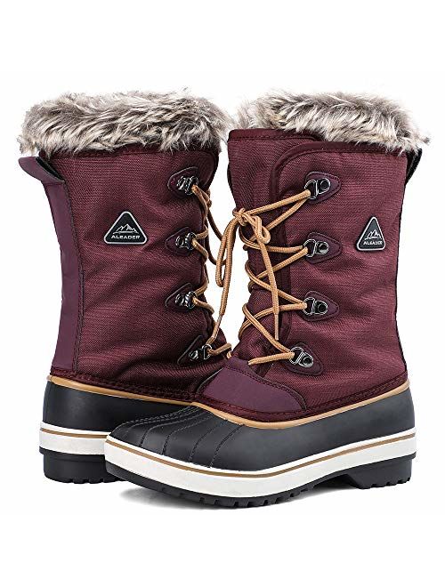 ALEADER Women's Warm Faux Fur Lined Mid Calf Winter Snow Boots