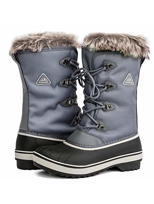 ALEADER Women's Warm Faux Fur Lined Mid Calf Winter Snow Boots