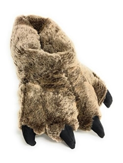 Wild Ones Furry Animal Claw Slippers for Toddlers, Kids and Adults