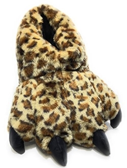 Wild Ones Furry Animal Claw Slippers for Toddlers, Kids and Adults