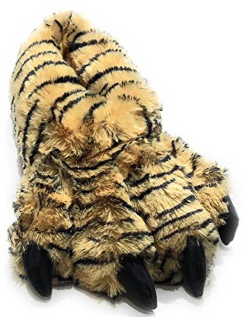 Wild Ones Furry Animal Claw Slippers for Toddlers, Kids and Adults