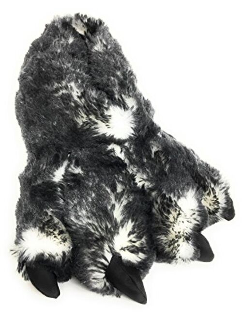 Wild Ones Furry Animal Claw Slippers for Toddlers, Kids and Adults