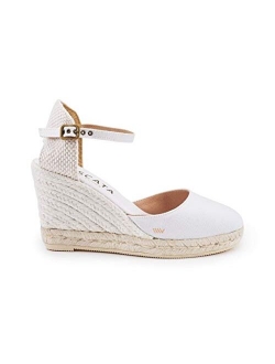 VISCATA Handmade in Spain Satuna 3" Wedge, Ankle-Strap, Closed Toe, Classic Espadrilles Heel