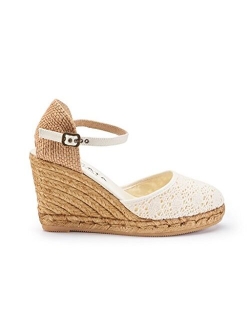 VISCATA Handmade in Spain Satuna 3" Wedge, Ankle-Strap, Closed Toe, Classic Espadrilles Heel