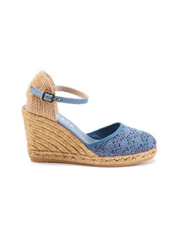 VISCATA Handmade in Spain Satuna 3" Wedge, Ankle-Strap, Closed Toe, Classic Espadrilles Heel