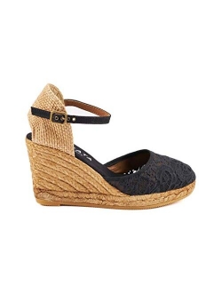 VISCATA Handmade in Spain Satuna 3" Wedge, Ankle-Strap, Closed Toe, Classic Espadrilles Heel