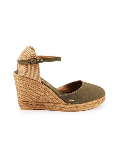 VISCATA Handmade in Spain Satuna 3" Wedge, Ankle-Strap, Closed Toe, Classic Espadrilles Heel