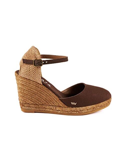 VISCATA Handmade in Spain Satuna 3" Wedge, Ankle-Strap, Closed Toe, Classic Espadrilles Heel