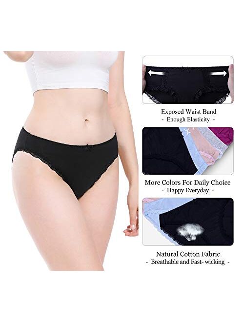 VOOKIIMO Soft Cotton Hipster Panties Womens Underwear