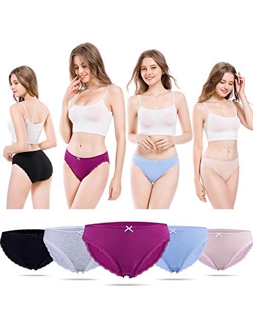 VOOKIIMO Soft Cotton Hipster Panties Womens Underwear