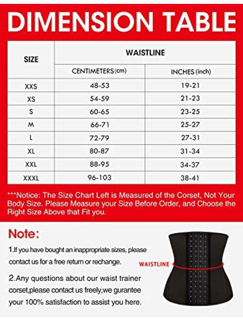 SlimmKISS Womens Latex Waist Trainer Underbust Corset for Weight Loss Body Shaper Sport Girdle