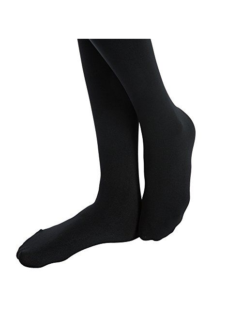 MANZI Women's 2 Pairs Super Opaque with Fleece Soft Black Tights 400 Denier