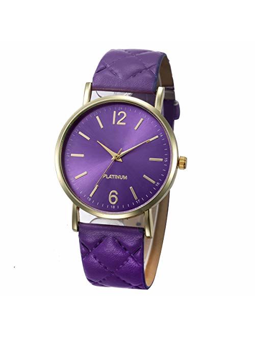 Yunanwa 10 Pack Women Men Unisex Platinum Watches Roman Leather Band Analog Quartz Wrist Watch