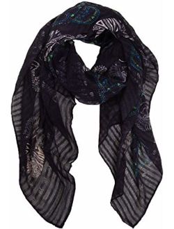 Humble Chic Sugar Skull Scarf for Women - Long Oversized Lightweight Printed Shawl Wrap