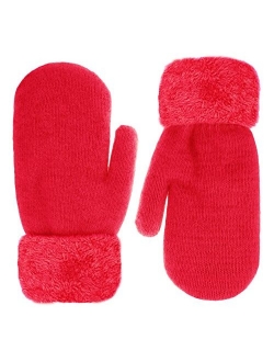 IL Caldo Womens Winter Gloves Plush Edge Warm Thick Knitted Mitten Drive Work Glove