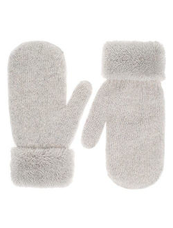 IL Caldo Womens Winter Gloves Plush Edge Warm Thick Knitted Mitten Drive Work Glove