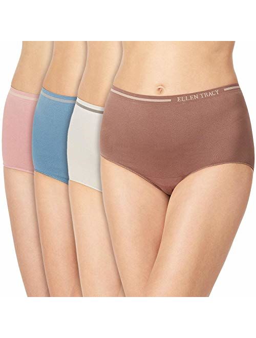 ELLEN TRACY Essentials Womens Seamless Briefs 4-Pack Panties