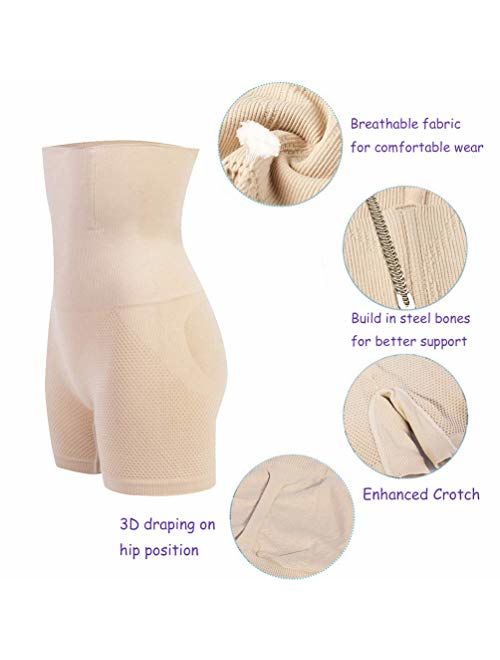 Larry&Marry Women Body Shaper Seamless Butt Lifter Shapewear Hi-Waist Waist Trainer Tummy Control Panty