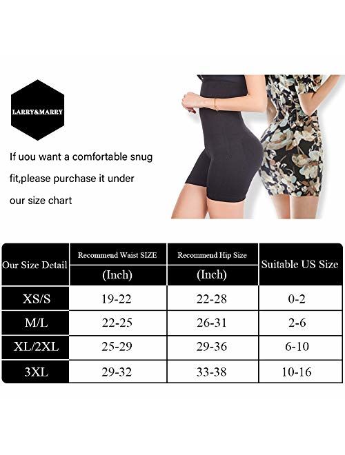 Larry&Marry Women Body Shaper Seamless Butt Lifter Shapewear Hi-Waist Waist Trainer Tummy Control Panty