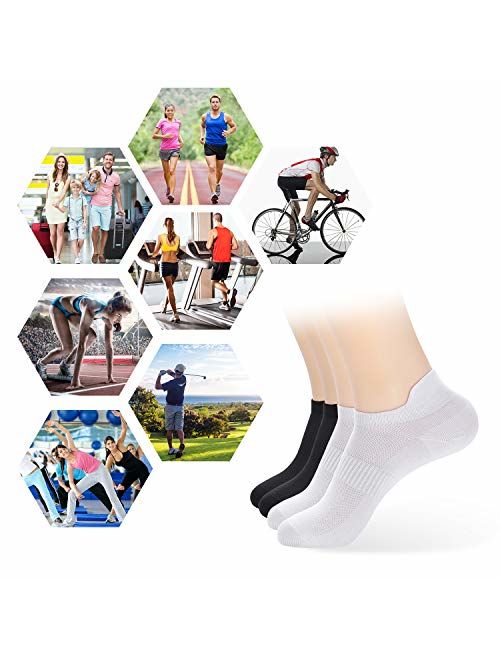 Women's Athletic Ankle Socks-Denisy Running White Soft Low Cut Sports Tab Socks Black for US Size 6-96 Pairs)