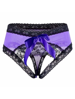 Panties for Women Lace Ruffle Naughty Cheeky Sheer Thong Panty Hipster Underwear Plus Size