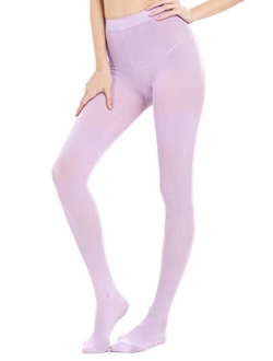 HeyUU Women's 80D Semi Opaque Solid Color Soft Footed Pantyhose Tights 1/2/6Pack