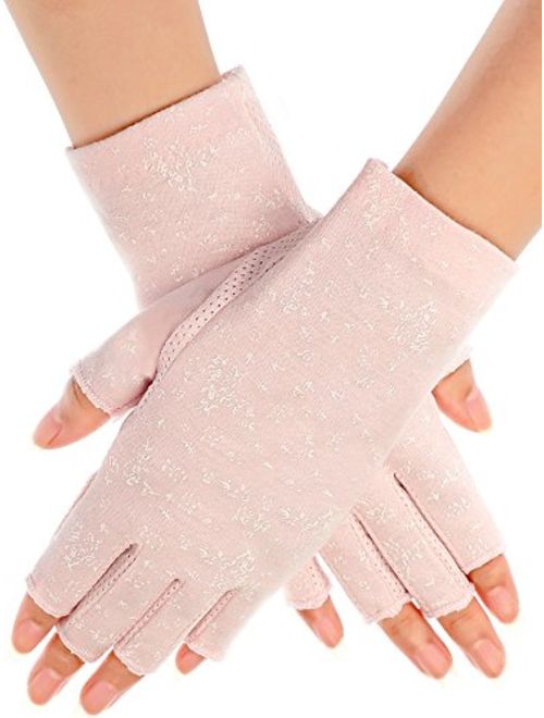 Sunblock Fingerless Gloves Summer Driving Gloves UV Protecting Gloves for Women