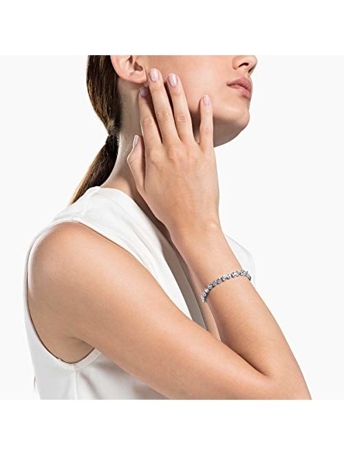 SWAROVSKI Women's Tennis Bracelet, White, Rhodium plated