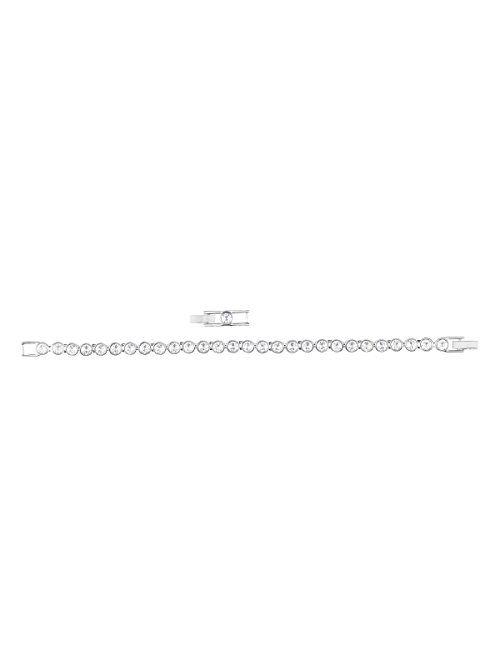 SWAROVSKI Women's Tennis Bracelet, White, Rhodium plated