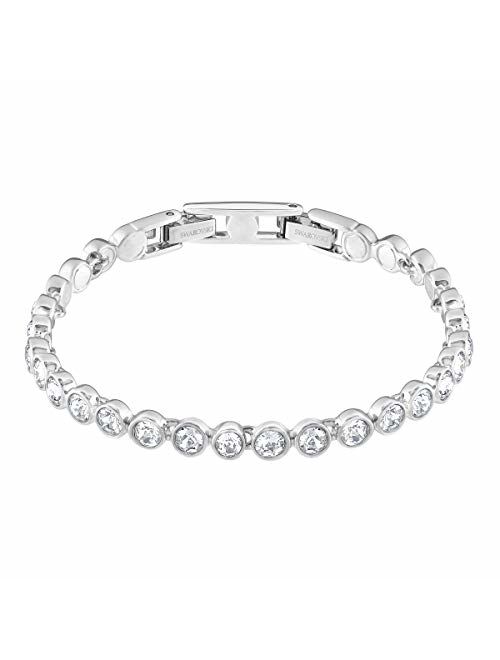 SWAROVSKI Women's Tennis Bracelet, White, Rhodium plated