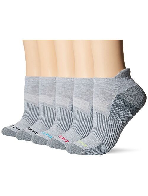 Copper Fit Women's Performance Sport Cushion Low Cut Ankle Socks w/ Heel Guard (5 pair)