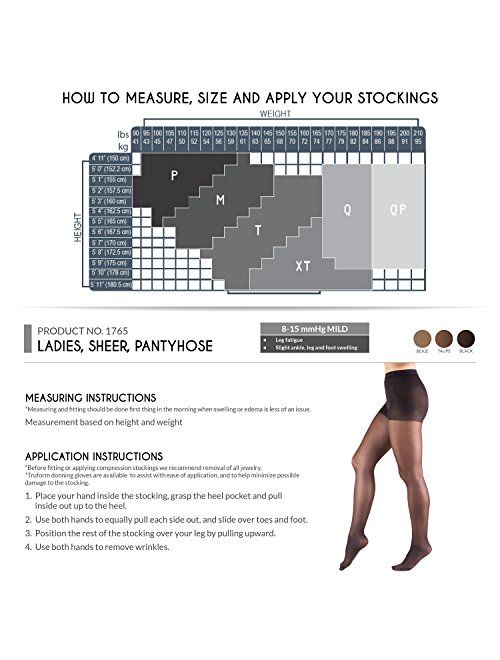 Truform Lites Mild Sheer Compression Pantyhose