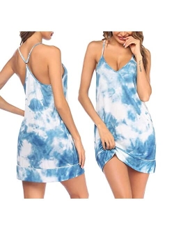 Nightgown Racerback Sleepshirt Short Nightdress Plus Size Sleepwear Soft Loungewear for Women