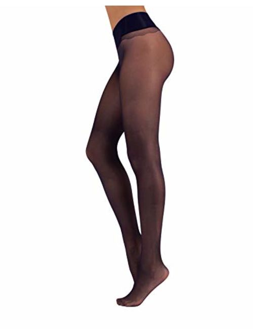 CALZITALY Seamless Tights, Sheer Pantyhose | 15 DEN | Black, Skin, Navy | MADE IN ITALY |