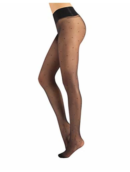 CALZITALY Seamless Tights, Sheer Pantyhose | 15 DEN | Black, Skin, Navy | MADE IN ITALY |