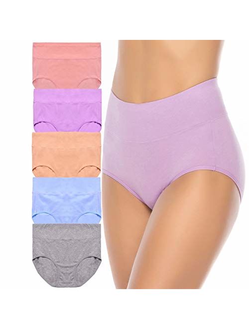 Buy K Cheony Womens Underwear High Waist Cotton Breathable Full Coverage Panties Brief 4768