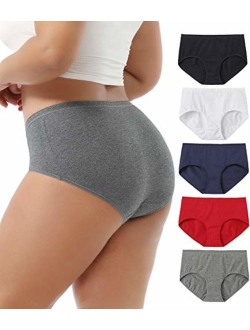 GNEPH Women Underwear Cotton Panties Plus Size Briefs Breathable Ladies Soft Panty