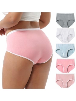 GNEPH Women Underwear Cotton Panties Plus Size Briefs Breathable Ladies Soft Panty