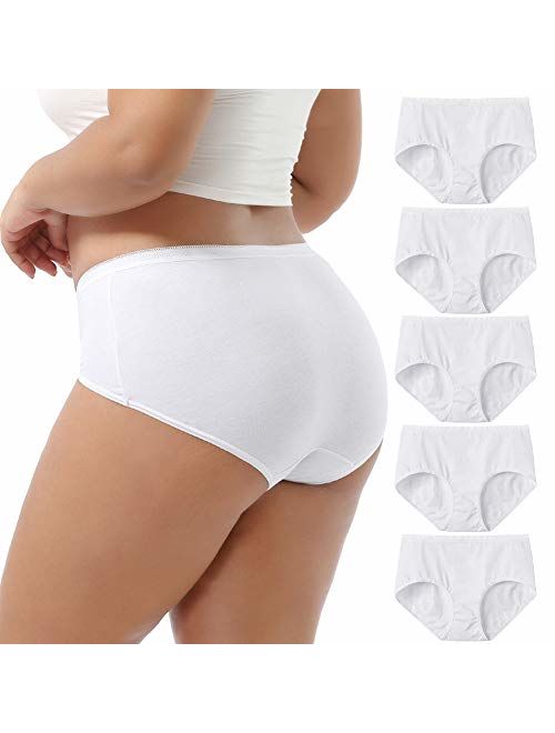 GNEPH Women Underwear Cotton Panties Plus Size Briefs Breathable Ladies Soft Panty