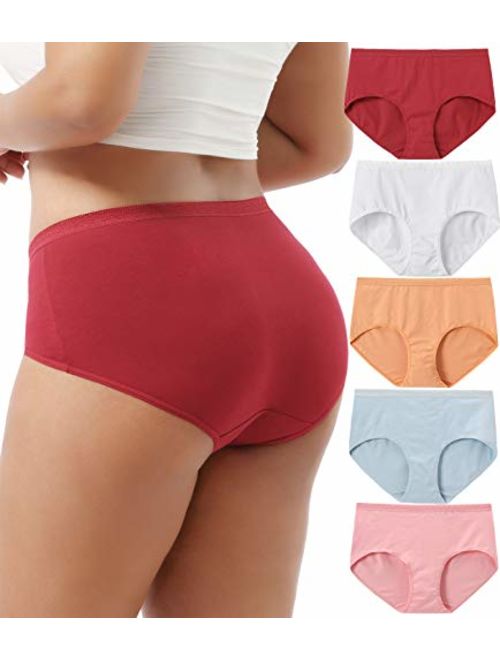 GNEPH Women Underwear Cotton Panties Plus Size Briefs Breathable Ladies Soft Panty