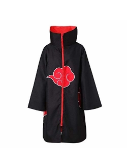 Partyever Unisex Akatsuki Organization Members Cosplay Cloak Halloween Cosplay Costume Uniform Ninja Robe with Headband