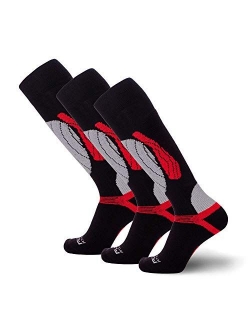 Pure Athlete Elite Wool Race Ski Socks - Warm Comfortable Snowboard/Skiing Socks