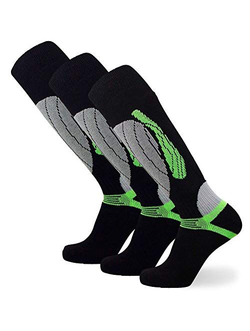 Pure Athlete Elite Wool Race Ski Socks - Warm Comfortable Snowboard/Skiing Socks