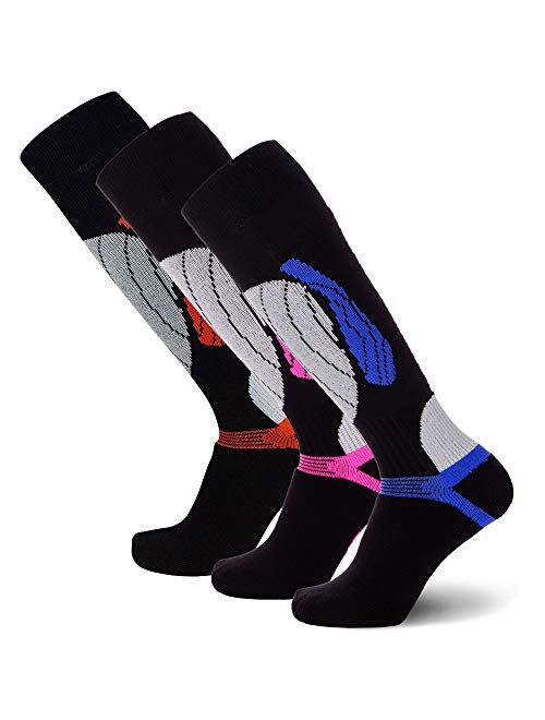 Pure Athlete Elite Wool Race Ski Socks - Warm Comfortable Snowboard/Skiing Socks