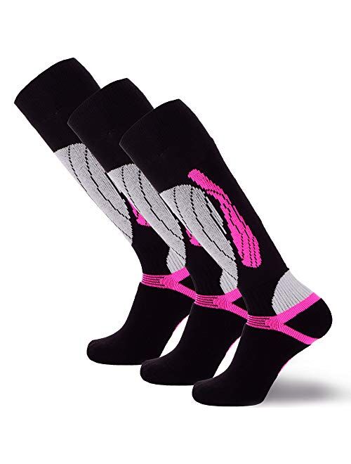 Pure Athlete Elite Wool Race Ski Socks - Warm Comfortable Snowboard/Skiing Socks