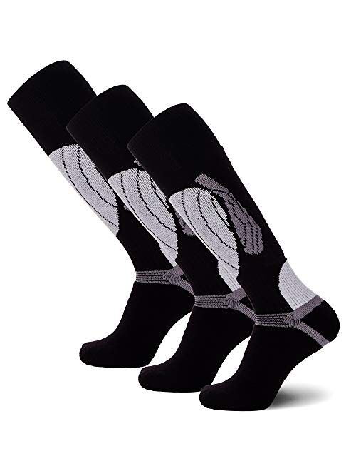 Pure Athlete Elite Wool Race Ski Socks - Warm Comfortable Snowboard/Skiing Socks