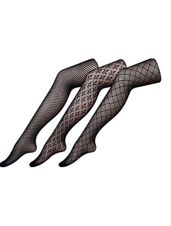 CHIRRUPY CHIEF Women Fishnet Tights Patterned Fishnets Stockings Small Hole L XL XXL