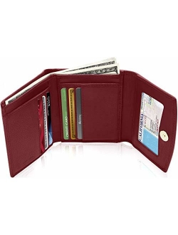 Small RFID Wallets For Women - Leather Slim Compact Womens Wallet Credit Card Holder Mini Coin Pouch Gifts For Women